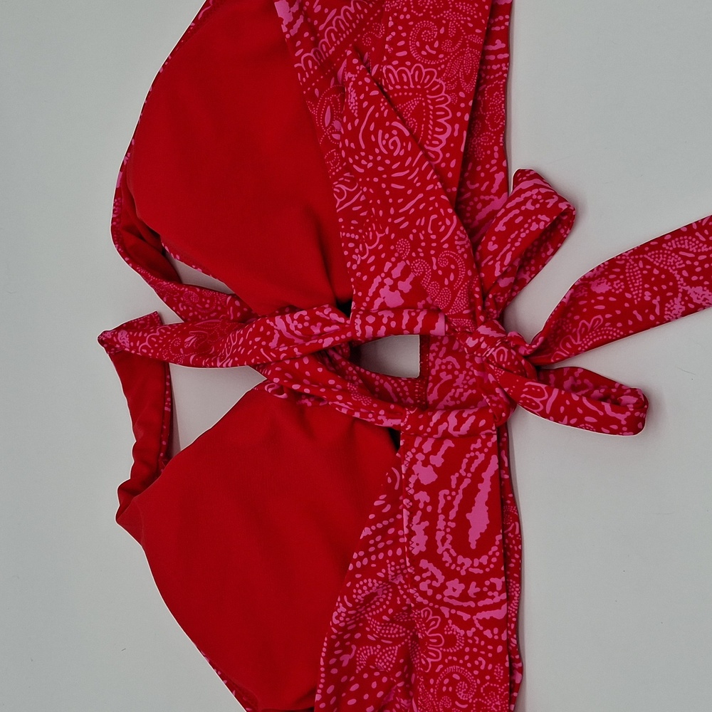 Raisins Las Virgenes Via Top Island Plus Bottom 2pc Bikini Set Red 20W - Picture 7 of 16